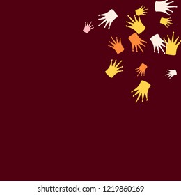 Elegant vector background with colored crowns. Simple gentle template for the card, invitation, printing. Fashionable decoration with beautiful crowns.
