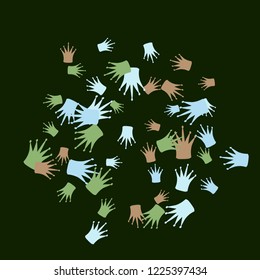 Elegant vector background with colored crowns. Simple gentle template for the card, invitation, printing. Fashionable decoration with beautiful crowns.
