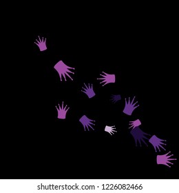 Elegant vector background with colored crowns. Simple gentle template for the card, invitation, printing. Fashionable decoration with beautiful crowns.
