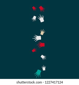 Elegant vector background with colored crowns. Simple gentle template for the card, invitation, printing. Fashionable decoration with beautiful crowns.
