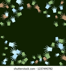 Elegant vector background with colored crowns. Simple gentle template for the card, invitation, printing. Fashionable decoration with beautiful crowns.