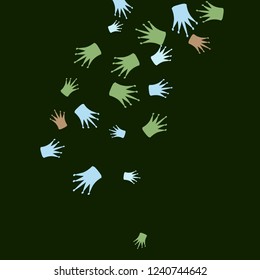 Elegant vector background with colored crowns. Simple gentle template for the card, invitation, printing. Fashionable decoration with beautiful crowns.