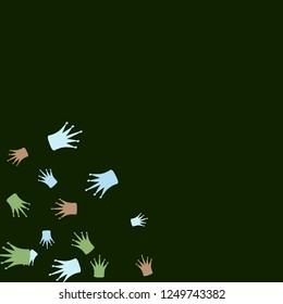 Elegant vector background with colored crowns. Simple gentle template for the card, invitation, printing. Fashionable decoration with beautiful crowns.

