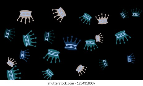 Elegant vector background with colored crowns. Simple gentle template for the card, invitation, printing. Fashionable decoration with beautiful crowns.
