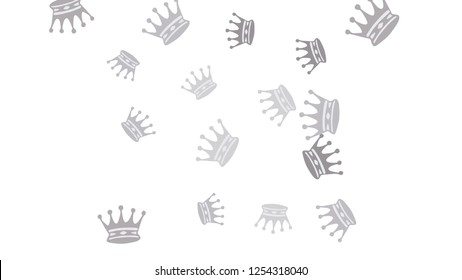 Elegant vector background with colored crowns. Simple gentle template for the card, invitation, printing. Fashionable decoration with beautiful crowns.

