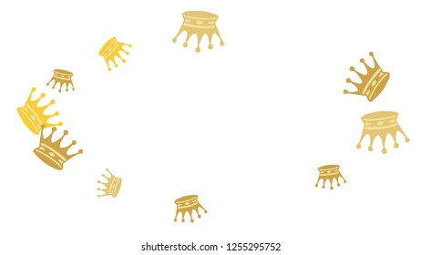 Elegant vector background with colored crowns. Simple gentle template for the card, invitation, printing. Fashionable decoration with beautiful crowns.
