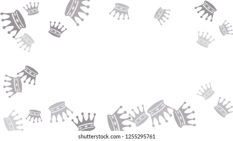 Elegant vector background with colored crowns. Simple gentle template for the card, invitation, printing. Fashionable decoration with beautiful crowns.
