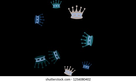 Elegant vector background with colored crowns. Simple gentle template for the card, invitation, printing. Fashionable decoration with beautiful crowns.
