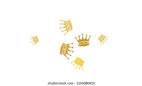 Elegant vector background with colored crowns. Simple gentle template for the card, invitation, printing. Fashionable decoration with beautiful crowns.
