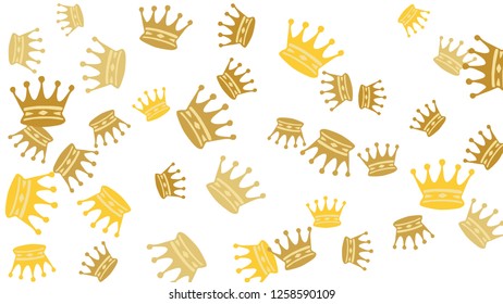 Elegant vector background with colored crowns. Simple gentle template for the card, invitation, printing. Fashionable decoration with beautiful crowns.
