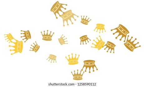 Elegant vector background with colored crowns. Simple gentle template for the card, invitation, printing. Fashionable decoration with beautiful crowns.
