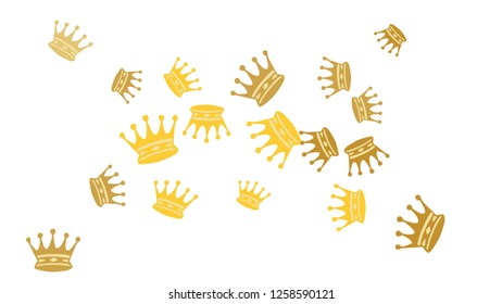 Elegant vector background with colored crowns. Simple gentle template for the card, invitation, printing. Fashionable decoration with beautiful crowns.

