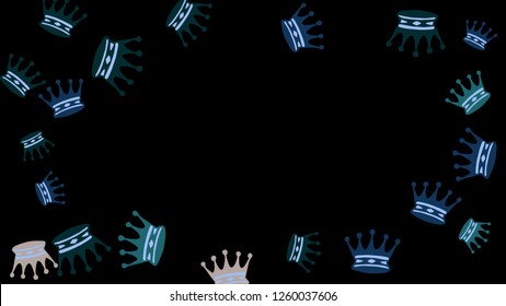Elegant vector background with colored crowns. Simple gentle template for the card, invitation, printing. Fashionable decoration with beautiful crowns.
