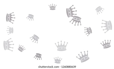Elegant vector background with colored crowns. Simple gentle template for the card, invitation, printing. Fashionable decoration with beautiful crowns.
