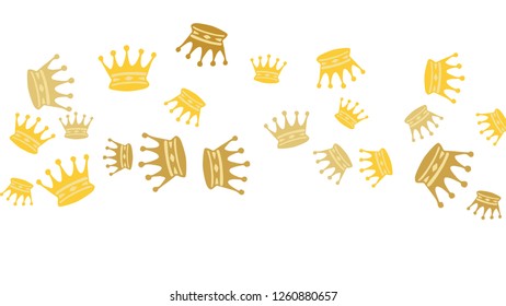 Elegant vector background with colored crowns. Simple gentle template for the card, invitation, printing. Fashionable decoration with beautiful crowns.
