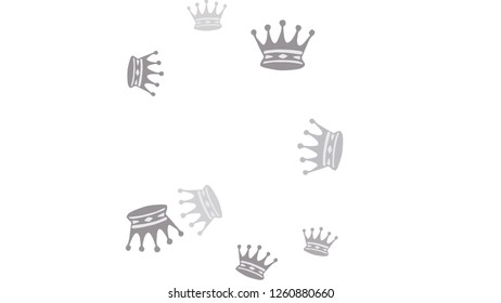 Elegant vector background with colored crowns. Simple gentle template for the card, invitation, printing. Fashionable decoration with beautiful crowns.
