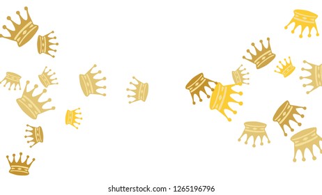 Elegant vector background with colored crowns. Simple gentle template for the card, invitation, printing. Fashionable decoration with beautiful crowns.
