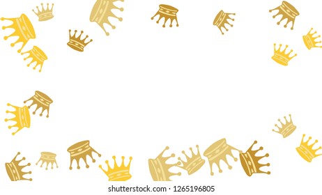 Elegant vector background with colored crowns. Simple gentle template for the card, invitation, printing. Fashionable decoration with beautiful crowns.
