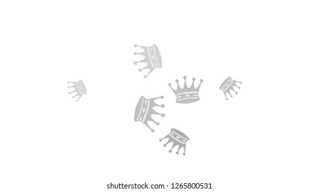 Elegant vector background with colored crowns. Simple gentle template for the card, invitation, printing. Fashionable decoration with beautiful crowns.
