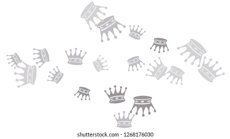 Elegant vector background with colored crowns. Simple gentle template for the card, invitation, printing. Fashionable decoration with beautiful crowns.
