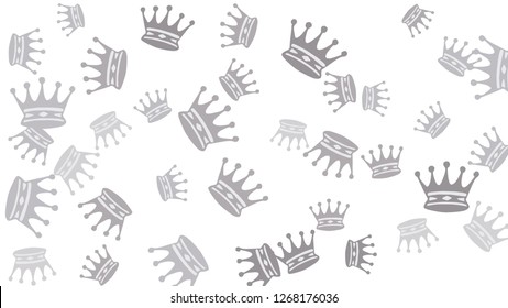Elegant vector background with colored crowns. Simple gentle template for the card, invitation, printing. Fashionable decoration with beautiful crowns.
