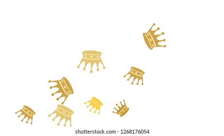Elegant vector background with colored crowns. Simple gentle template for the card, invitation, printing. Fashionable decoration with beautiful crowns.
