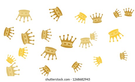 Elegant vector background with colored crowns. Simple gentle template for the card, invitation, printing. Fashionable decoration with beautiful crowns.
