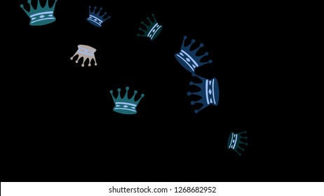 Elegant vector background with colored crowns. Simple gentle template for the card, invitation, printing. Fashionable decoration with beautiful crowns.
