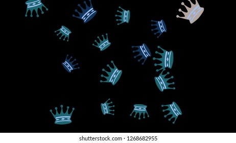 Elegant vector background with colored crowns. Simple gentle template for the card, invitation, printing. Fashionable decoration with beautiful crowns.
