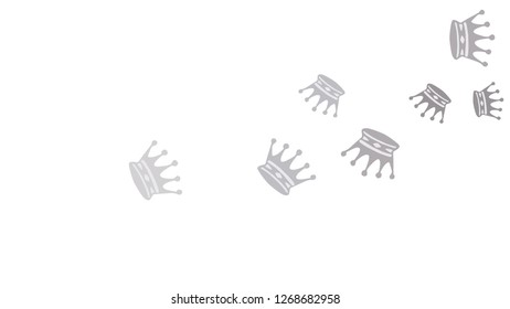 Elegant vector background with colored crowns. Simple gentle template for the card, invitation, printing. Fashionable decoration with beautiful crowns.
