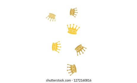 Elegant vector background with colored crowns. Simple gentle template for the card, invitation, printing. Fashionable decoration with beautiful crowns.
