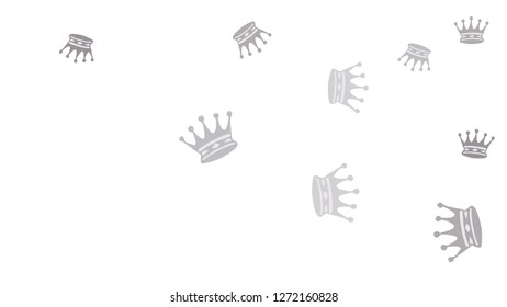 Elegant vector background with colored crowns. Simple gentle template for the card, invitation, printing. Fashionable decoration with beautiful crowns.
