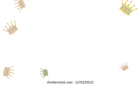 Elegant vector background with colored crowns. Simple gentle template for the card, invitation, printing. Fashionable decoration with beautiful crowns.

