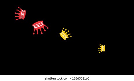 Elegant vector background with colored crowns. Simple gentle template for the card, invitation, printing. Fashionable decoration with beautiful crowns.
