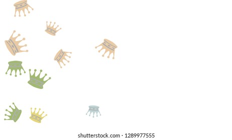 Elegant vector background with colored crowns. Simple gentle template for the card, invitation, printing. Fashionable decoration with beautiful crowns.
