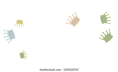 Elegant vector background with colored crowns. Simple gentle template for the card, invitation, printing. Fashionable decoration with beautiful crowns.
