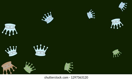 Elegant vector background with colored crowns. Simple gentle template for the card, invitation, printing. Fashionable decoration with beautiful crowns.
