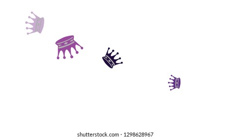 Elegant vector background with colored crowns. Simple gentle template for the card, invitation, printing. Fashionable decoration with beautiful crowns.
