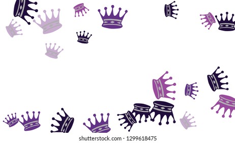Elegant vector background with colored crowns. Simple gentle template for the card, invitation, printing. Fashionable decoration with beautiful crowns.
