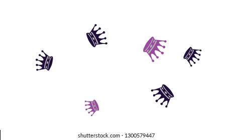 Elegant vector background with colored crowns. Simple gentle template for the card, invitation, printing. Fashionable decoration with beautiful crowns.
