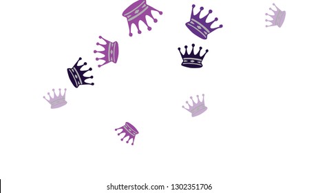 Elegant vector background with colored crowns. Simple gentle template for the card, invitation, printing. Fashionable decoration with beautiful crowns.
