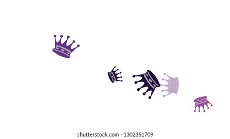 Elegant vector background with colored crowns. Simple gentle template for the card, invitation, printing. Fashionable decoration with beautiful crowns.
