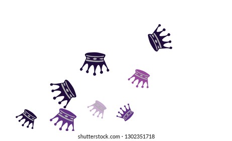 Elegant vector background with colored crowns. Simple gentle template for the card, invitation, printing. Fashionable decoration with beautiful crowns.

