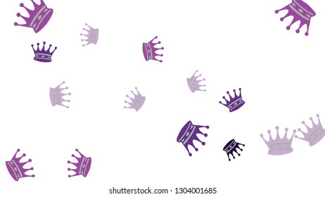 Elegant vector background with colored crowns. Simple gentle template for the card, invitation, printing. Fashionable decoration with beautiful crowns.
