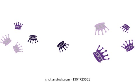 Elegant vector background with colored crowns. Simple gentle template for the card, invitation, printing. Fashionable decoration with beautiful crowns.
