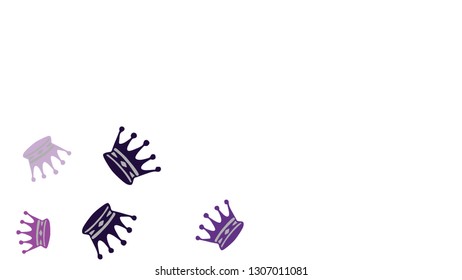 Elegant vector background with colored crowns. Simple gentle template for the card, invitation, printing. Fashionable decoration with beautiful crowns.

