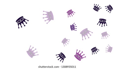 Elegant vector background with colored crowns. Simple gentle template for the card, invitation, printing. Fashionable decoration with beautiful crowns.

