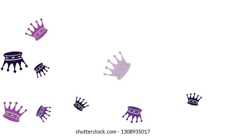 Elegant vector background with colored crowns. Simple gentle template for the card, invitation, printing. Fashionable decoration with beautiful crowns.

