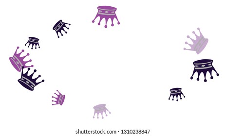 Elegant vector background with colored crowns. Simple gentle template for the card, invitation, printing. Fashionable decoration with beautiful crowns.
