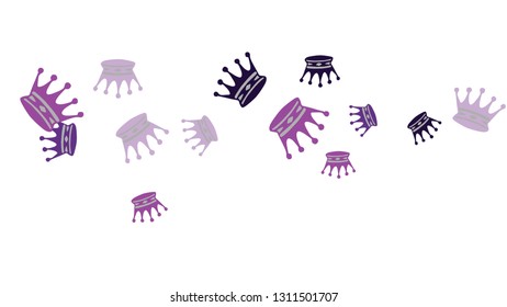 Elegant vector background with colored crowns. Simple gentle template for the card, invitation, printing. Fashionable decoration with beautiful crowns.
